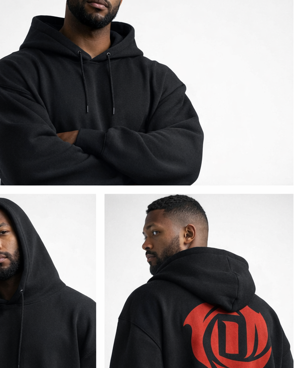 D.Rose Prime Black drop shoulder hoodie