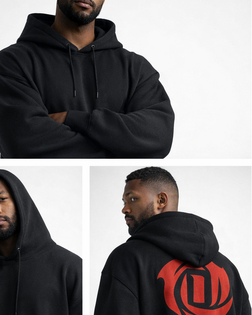 D.Rose Prime Black drop shoulder hoodie