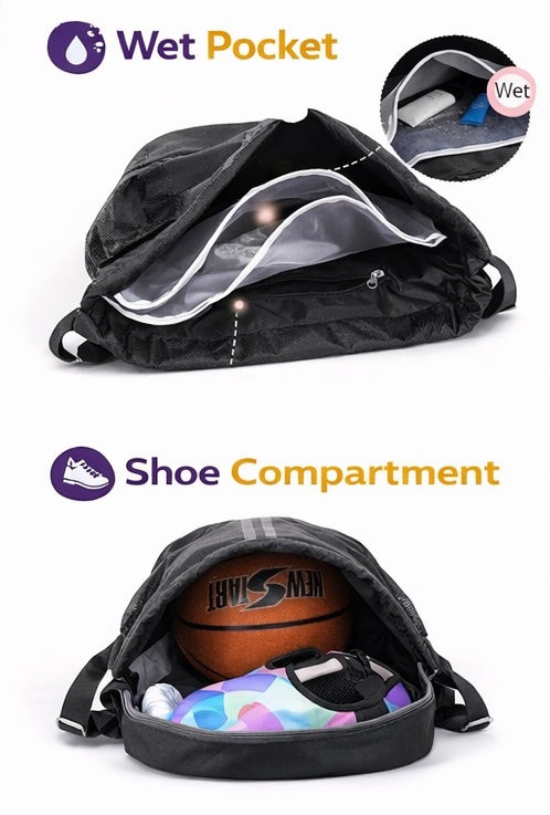 KOBE BagPack with(Ball/wet/dry/shoe) separate storage