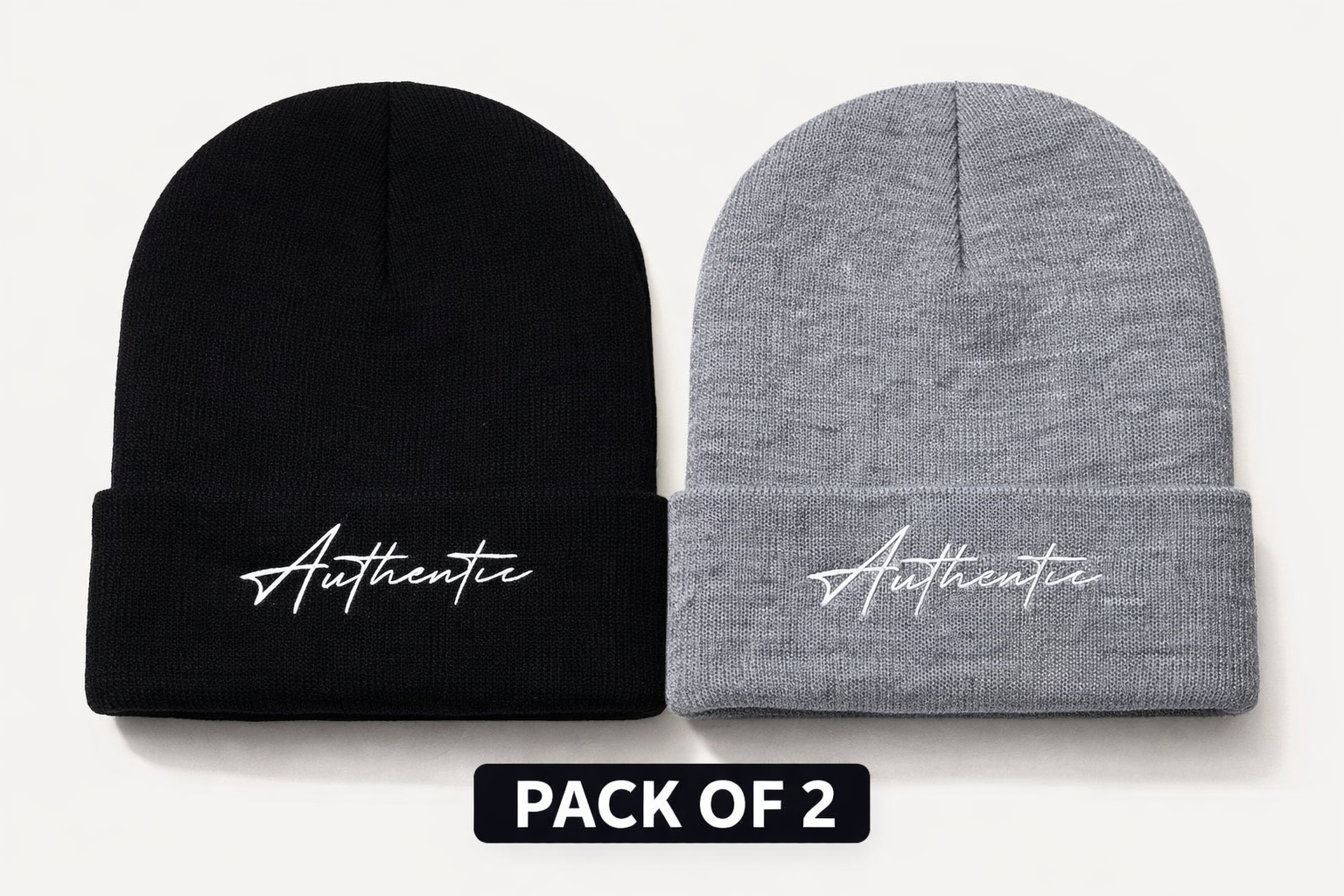Authentic™ Premium Winter Beanie pack of 2| Ultra-Soft Knit • All-Day Warmth | Zeroseven.inc