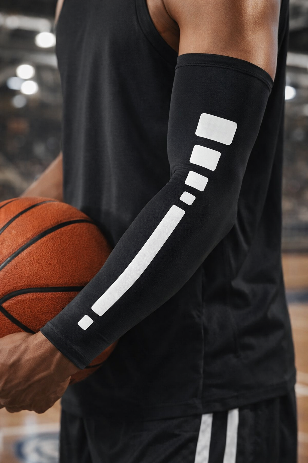 ELITE ARM SLEEVES for ballers 1 sleeve-Black 3 Size
